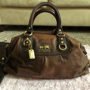 Slouchy Soft Leather Coach Bowler Bag
